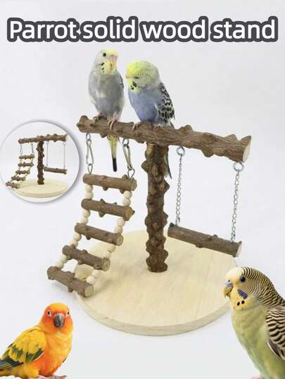 1 Peça Estação de Madeira com Pimenta de Sichuan para Papagaio, Plataforma de Balanço e Escalada para Pássaros, Estação de Treinamento para Papagaios, Playground para Pássaros, Acessórios de Gaiola de Pássaros, Suprimentos para Pássaros