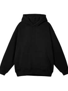 Otoño invierno nuevo cálido y cómodo capucha hombre sudadera patrón estampado hollow casual hombre manga larga sudadera con capucha - Negro - Ver 3
