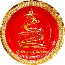 Platos Desechables Premium'' (19.2cm) Navidad – Paquete de 24 Piezas, Arbolito, Resistentes a Líquidos, Ecológicos y de Alta Calidad Para Toda Ocasión ARTEDISEÑO FIESTAS - Santa Trineo 2 - Ver 7