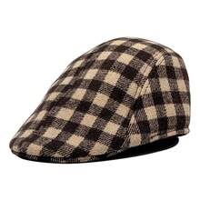 Hahnentritt-Baskenmütze Frühling und Herbst Britische Retro Vorwärtskappe Koreanische Mode Vielseitige Sonnenschutz-Visierkappe