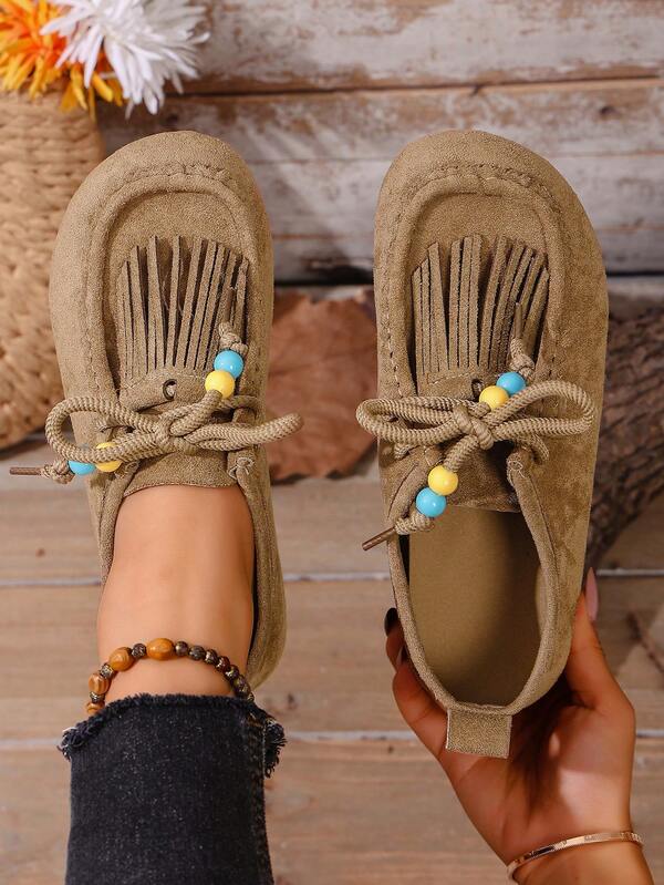 2025 Herbst Neue Veloursleder Runde Zehenkappe Schnürschuhe, vielseitige & bequeme "Ugly Cute" Damen Sneaker