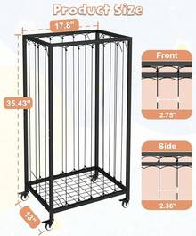 Ardier Organizador de almacenamiento de animales de peluche con ruedas, estante de zoológico de animales de peluche con cuerda elástica para guardería, sala de juegos, recámara, soporte de juguetes de - Negro - - Ver 4