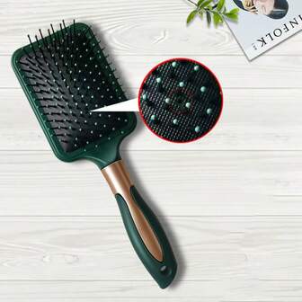1pc Portable Anti-Static Massage Hair Brush, Air Cushion Curling Brush, Suitable For Back To School, Wedding