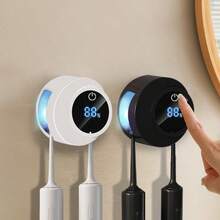 1 件智能牙刷消毒器、壁挂式牙刷架、牙刷消毒器装置、牙刷收纳架、2 槽牙刷架、浴室配件、家居装饰