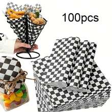 50pcs Disposable Burger Paper Bags, Food-Sandwich Bags With Handles, Perfect For Donuts, Pastries, And Snack Packaging - Beige, Brown, Black, White, Brown - Multicolor - View 15