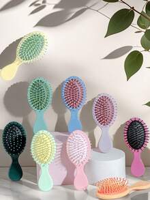 1pc Foldable Massage Hair Comb, Convenient For Travel, Space Saving, Straight & Curl Styling, Unisex Portable Massage Brush