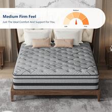 10/12/14 Inch Queen Hybrid Mattress With Cooling Gel Memory Foam & Zoned Pocket Coils - Pressure Relief & Motion Isolation, Breathable Bed In A Box, Medium-Firm Support, Cooling Technology For Hot Sleepers, Spinal Alignment, No Battery/Electricity-Free, Ideal For Couples & Heavy Sleepers, Durable Construction, Sleep Comfort, Supportive Sleep, Medium Firmness, Highquality Materials, Hot Weather Sleepers, Memory Foam Mattres, Mattres Double Bed, Mattres Single, Queen Size Mattress, King Size - 黑色 - 查看 1