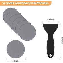 Non Slip Bathtub Stickers, 24 PCS Shower Stickers Safety Bathroom Tubs, Bathtub Non Slip Stickers And Adhesive Decals Scraper Bath Tub, Shower Floor, Stairs, LaddersRound Shape, - Grey - View 7