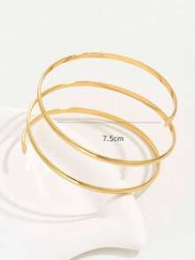 Minimalist Arm Cuff-Exaggerated Punk Arm Bracelet With Hollowed Out Multi-Layer Smooth Arm Ring