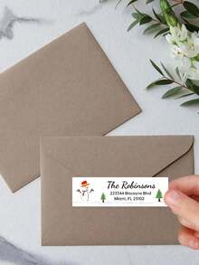 (3-Piece Set) 42 Customized Christmas Return Address Labels, Personalized Christmas Return Address Labels With Santa Claus, Holiday Christmas Tree Design, Customized Holiday Happy Surname Stickers, Personalized Address Labels Self-Adhesive Flat Rectangular Return Name Stickers, Christmas Decoration,  Suitable For Holiday Gift Packaging And Stationery, Greeting Card Envelopes, Daily Office Use (4 Patterns To Choose From) - Multicolor - View 6