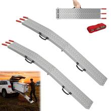 LILIIN Folding Loading Ramp 195 X 22.5 Cm – 1/2-Piece Set Of Non-Slip Loading Ramps, Heavy-Duty Foldable Ramps, Portable And Rust-Proof – Folding Ramp For Motorcycles, Cars, Trailers, Lawn Mowers, Quads, And Wheelchairs