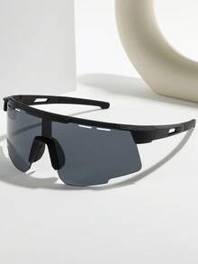 1pc Oversized Gradient Color Unisex Sports Eyeglasses, Suitable For Road Cycling, Driving, Beach, Soccer, Daily Wear, Multi-Functional Fashion Glasses