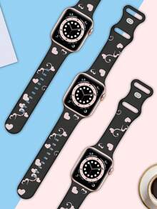Dây đeo đồng hồ silicon hình trái tim khắc laser, tương thích với Apple Watch có kích thước 40mm, 41mm, 42mm, 44mm, 45mm, 46mm và 49mm. Dây đeo đồng hồ thời trang, lãng mạn, giản dị và thể thao, tương thích với Apple Watch Ultra/11/10/9/8/7/6/5/4/SE dành cho nữ. Dễ đeo, mềm mại và thoải mái. Một chiếc dây đeo đồng hồ mang ý nghĩa tình yêu. - Dây đen + trái tim hồng - Xem 7