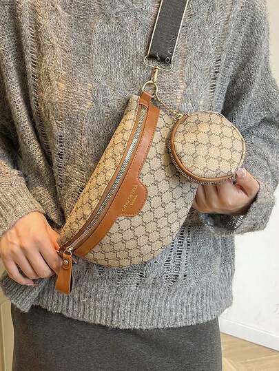 Fashionable Women Waist Bag/Chest Bag With Floral Pattern