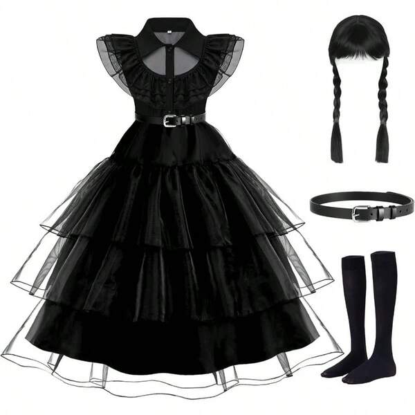 Dance Party Black Dress Costume Party Dress With - 8Y