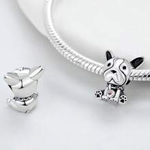 HappyStar 925 Sterling Silver Charms For Bracelets And Necklaces,Combination Dangle Pendants Beads Charms Jewelry Gift For Couples Sisters.(With Spacer Beads) - 2 hạt cườm hình chú chó trung thành - Xem 3