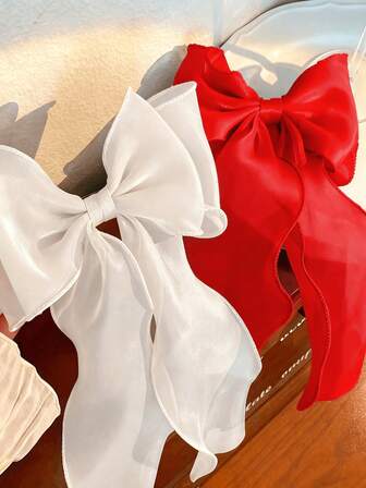 1/2 st hårrosett hårspänne organza rosett hårspänne söt hårspänne enfärgade rosettspännen håraccessoarer för kvinnor flickor, hårspänne, hårspännen