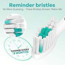 Toothbrush Replacement Heads Compatible With Philips Sonicare E-Series Essence Xtreme Advance CleanCare Screw-On Electric Toothbrush Handle Head Come With Hygienic Caps, 3 Count, White{Inchcolor_nameinch:InchWhite-3Countinch} - 白色-3Count - 查看 5