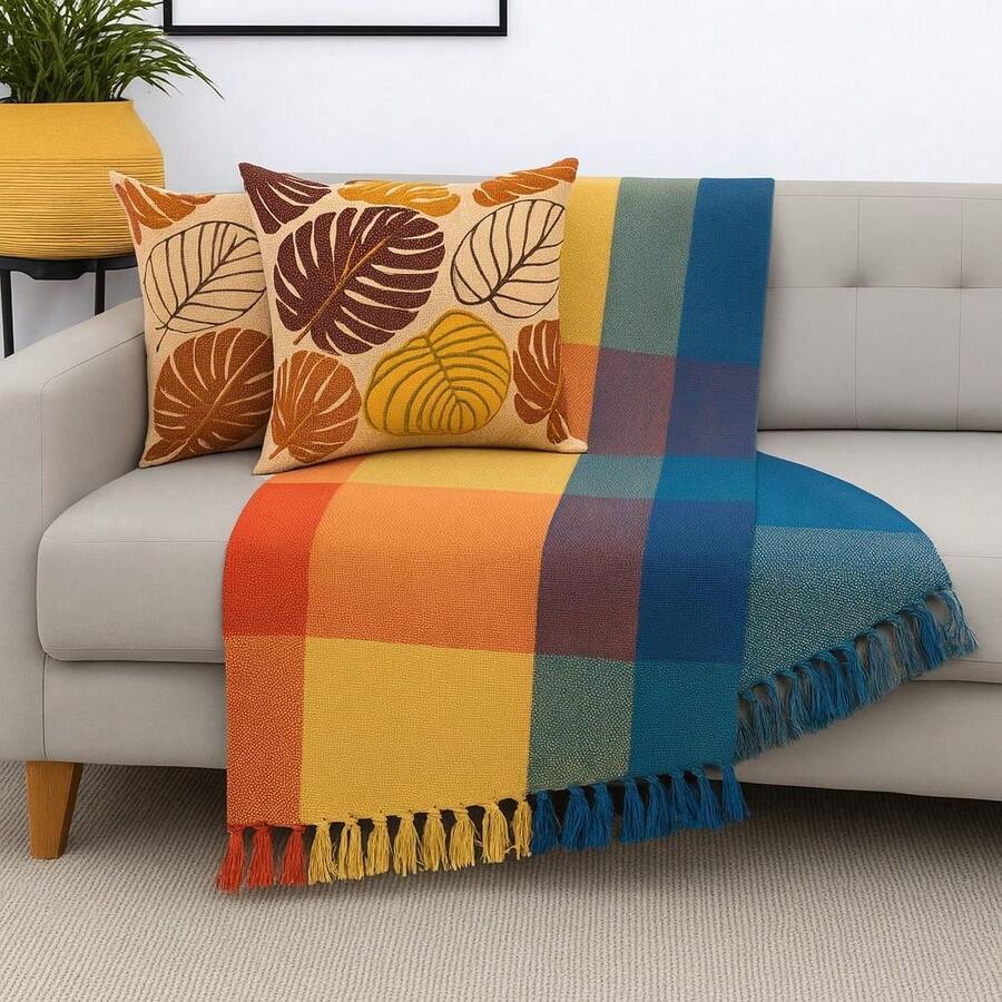 Giant Decorative Sofa Blanket - 彩色 - 查看 1