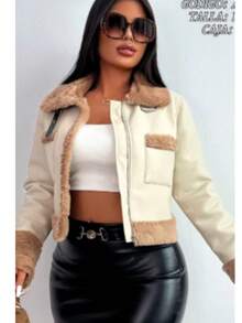 Chamarra elegante de mujer, cool, buena calidad sofisticada, juvenil - Blanco - Ver 1