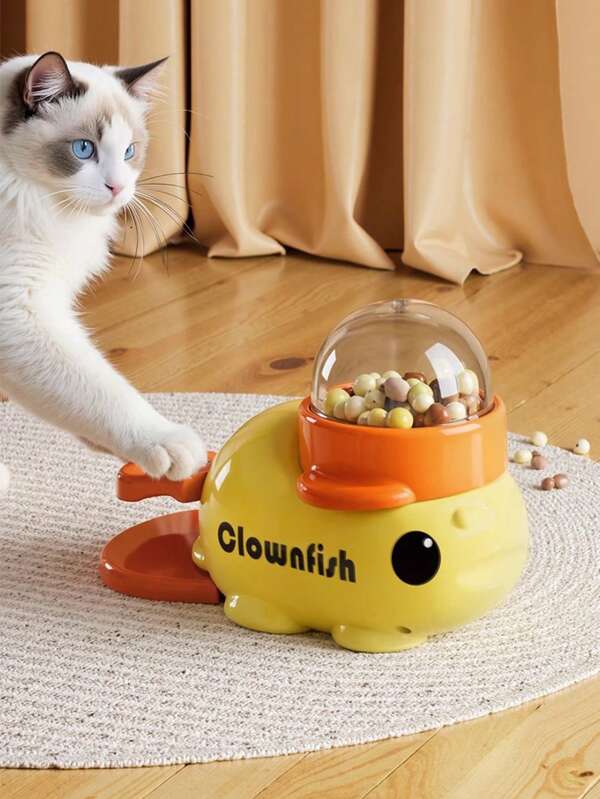 Cat Dog Interactive Feeder Toy - Clownfish Design Press Dispenser, Fun Reward Food Dispenser For Pets Training & Entertainment