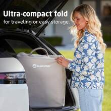 Calao - Playard de viaje, moisés infantil, portátil, ligero, plegable, fácil de instalar, con bolsa de transporte, malla transpirable, avena clásica,25869949 - Rojo y blanco - Ver 5