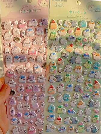 可爱卡通幽灵3D泡沫贴纸，文具，笔记本贴纸，笔记本内衬纸，贴纸笔记本，3D不干胶贴纸