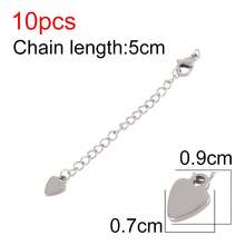 10件装不锈钢超长尾龙虾扣延长链手链项链首饰制作配件 - 尾鏈(10件) - 查看 12