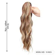 18英寸夹式马尾假发，西部风格 - 长款波浪水波纹假发，适用于拍照、日常佩戴和时尚造型 - 彩色 - 查看 13