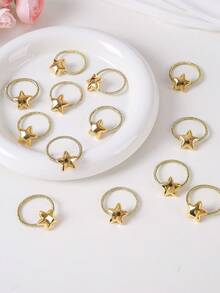 10 قطعة/عبوة ربطات شعر نجمية ذهبية اللون المرصعة بالبريق، جميلة ومتعددة الاستخدامات للفتيات، مناسبة للاستخدام اليومي - الذهبي - مشاهدة 4