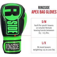 Ringside Windy Thai Boxeo Kickboxing Muay Thai Guantes de Entrenamiento Sparring de Boxeo Guantes - Negro/Negro - Ver 3
