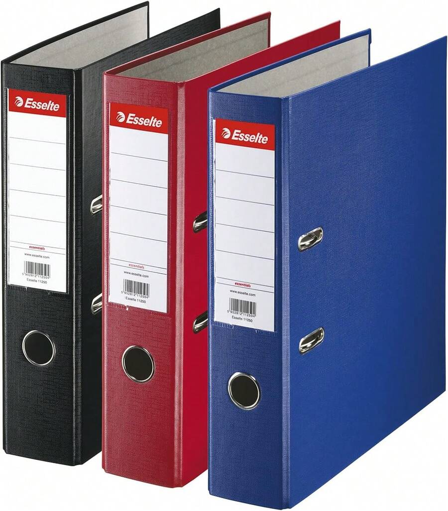 Esselte Group Pack 3 A4 Lever Arch File, 550 Sheets Capacity, PP ...