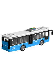 高品质校车玩具模型，带强劲的声光效果，双层巴士仿真玩具车，适合作为儿童礼物 - 藍色 - 查看 2