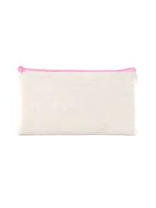 5/10/20/50pcs Blank Canvas Zipper Bags, Multi-Color Makeup Canvas Bags, Simple Tassel Zipper Bags, Blank Pencil Cases, Suitable For School, Travel, DIY Accessories Storage, Festival & Festival Gift Packaging Bags, Stationery - Beige - View 14