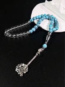 1串穆斯林绿松石念珠，融合伊斯兰文化与工艺，适合祈祷和日常佩戴，高品质宗教用品 - 彩色 - 查看 4