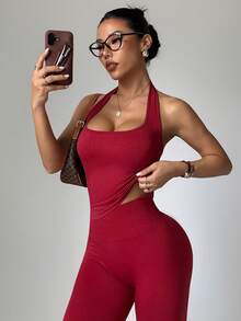 Women Christmas Casual Sportswear Set Yoga Top & Leggings 2 Pieces Gym Set, Women Athletic Workout Clothes, Exercise Set