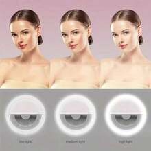 Yogle Rechargeable LED Selfie Ring Light, With Three Brightness Levels To Adjust, Featuring A Clip-On Design. It's A Beauty-Enhancing Self-Portrait Tool For Female Streamers, A Mini Phone Fill Light, And A Portable Makeup And Night Light. Compact And Lightweight, It's Ideal For Photography, Video Recording, And Travel. - Multicolor - View 8