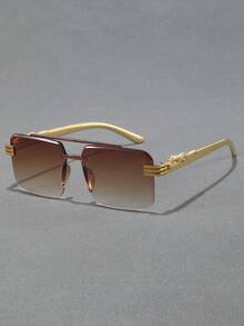 4pcs Unframed Square Men's Sunglasses, Versatile For Daily Wear, Beach, Fishing, Cycling, Party, Casual, Retro Street Style, Unisex Fashion