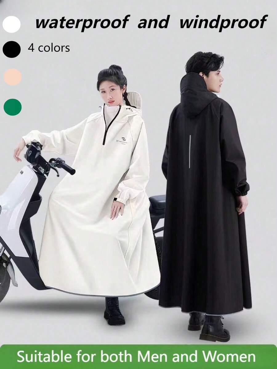 Áo mưa thời trang cho nam và nữ, áo khoác mưa dày dặn chống thấm nước, áo mưa đa chức năng có mũ trùm đầu dành cho người đi xe đạp/xe máy/xe đạp điện, áo mưa chắn gió cho các hoạt động ngoài trời. - Nhiều màu - Xem 1