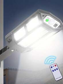 1pc Ultra Bright 6500k Outdoor Solar Wall Light With Remote Control, Motion Sensor & 43 Led For Yard Lighting Ip65 Waterproof