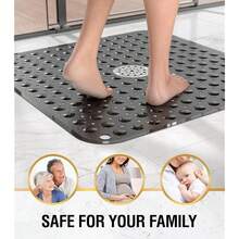 Shower Bathtub Mat Non Slip, 24inchx 24inch Bath Mat For Tub, Soft PVC Shower Mats For Inside Shower With Suction Cups And Center Drain Hole, Machine Washable Bathroom Floor Mat, Black{Inchcolor_nameinch:InchBlackinch,Inchsize_nameinch:Inch24\Inchx24\Inch(Square)Inch} - màu đen - Xem 8