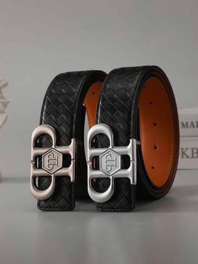 1pc Men's Casual Leather Belt, Classic Style Suitable For Business, Jeans And Casual Wear