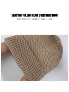 2pcs/Set Solid Color Winter Wool Hat + Gloves Combination Set For Women, Korean Style All-Match Thick Yarn Pile Hat, Warm And Thick Leisure Knitted Fashion Hat Set For Autumn And Winter