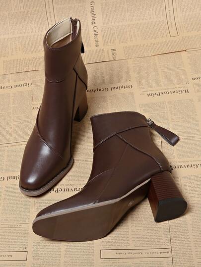 2024新款时尚欧式女士切尔西踝靴，短款烟灰色筒靴，适合秋冬季穿着