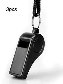 ‌5pcs Stainless Steel Whistle With Lanyard, Loud Emergency Whistles With Black/Yellow, High-Pitched Whistles For Coaches, Hikers & Pet Training ,Referee Survival Whistle For Sports ,Emergency &Outdoor Survival - Black and White - View 18