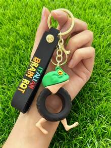 1pc Wooden Stick Figure Shanhaijing Keychain, Creative Gag Car Pendant, 3D Abstract Accessory, Niche Design Bag Charm, National Style Gift Bag Charms Car Accessories Teacher Friend Sister Gift Ideas