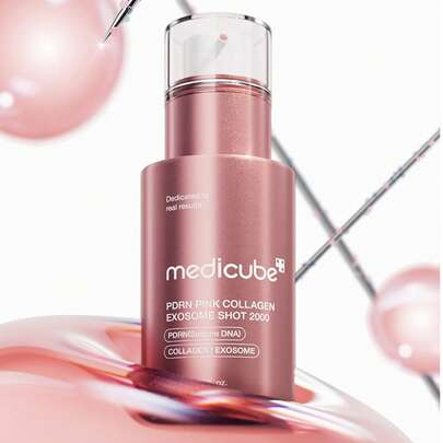 Medicube Tinh chất dưỡng da Hàn Quốc 30ml PDRN Pink Collagen Exosome | 7500ppm | Phù hợp cho chăm sóc chuyên sâu/người dùng cao cấp | Tinh chất tăng cường độ săn chắc da dạng lỏng | Exosome, DNA cá hồi PDRN, Protein gai | Làm sáng da | Làm mờ vết thâm | Cải thiện tông màu da không đều | Làm săn chắc da, cải thiện kết cấu da | Chăm sóc da Hàn Quốc