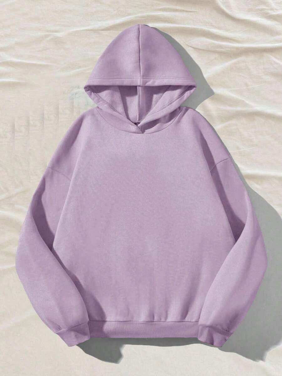 Sudadera SudaderaschristmasAttitoon Casual Minimalist Navy Blue Hooded Long Sleeve Loose Fit Thick Sweatshirt For Women, Suitable For Autumn/Winter,FallLoose And Comfortablewinter Clothes For Women>Sweatshirtswinter Clothes For Women>Sweatshirts - 淡紫色 - 查看 1
