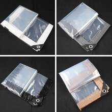 95% Clear PEVA Rainproof Cloth Patio Pergola See Through Tarp Curtain Garden Succulents Rain Cover Outdoor Transparent Tarpaulin - Gray Edge - View 4