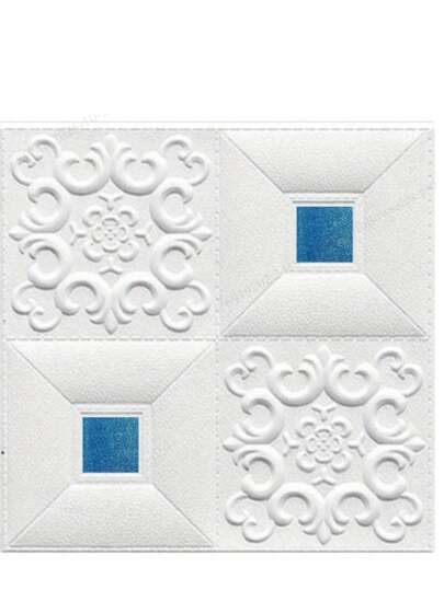 Revestimento de parede autoadesivo 3D em espuma - Padrões clássicos em branco e dourado, fácil de instalar e remover, à prova d'água e com isolamento acústico, alternativa de alta qualidade ao papel de parede para quarto, sala de estar e decoração de teto | Design moderno para teto | Revestimentos de fácil instalação